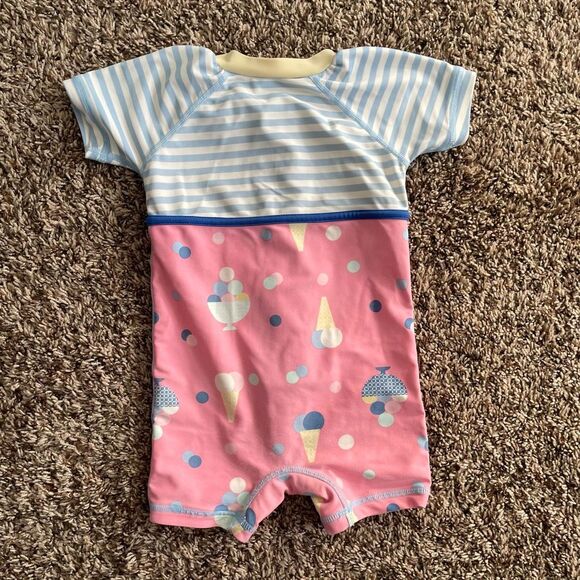Hanna Andersson rashguard swimsuit size 75 (12-18 months) I’ve cream print - Picture 2 of 5
